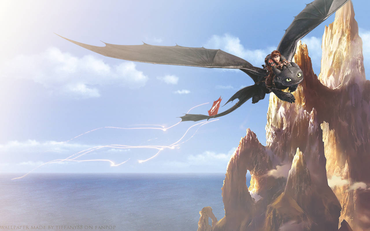 How To Train Your Dragon Flying In Valley Wallpaper