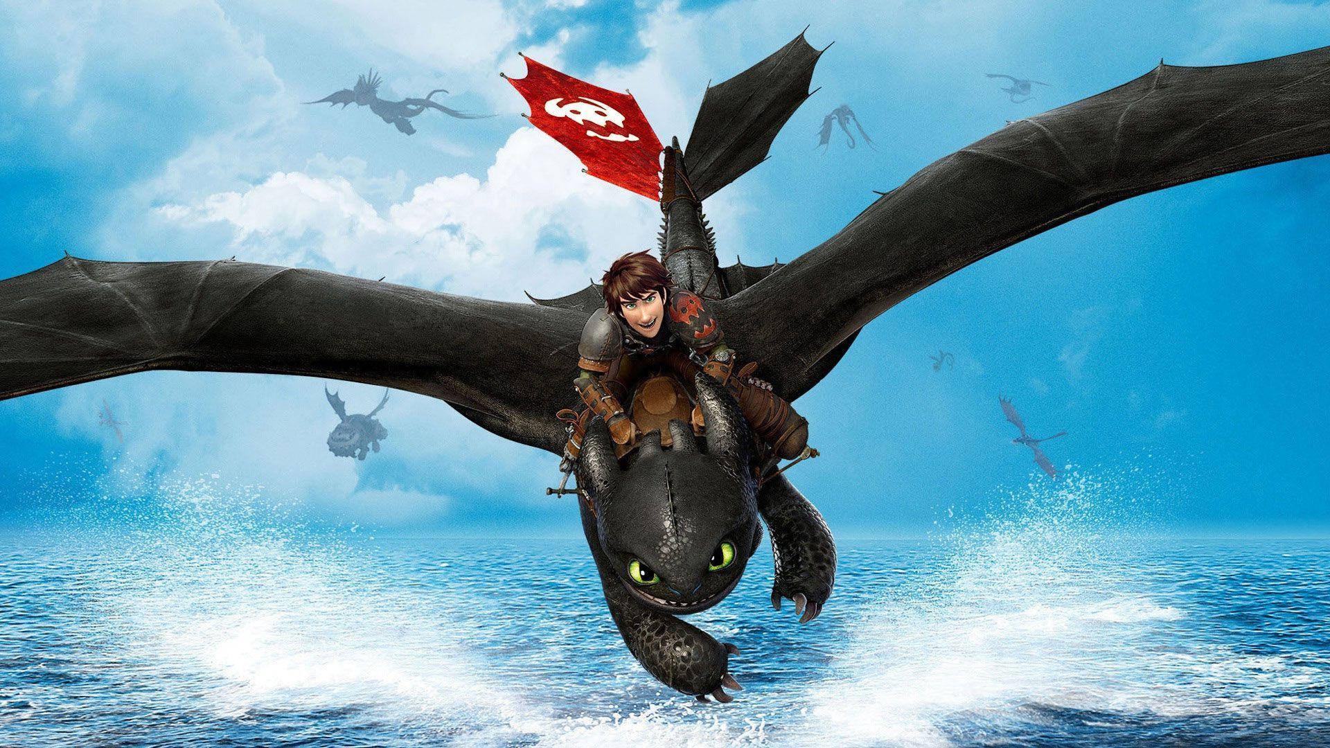 How To Train Your Dragon Hiccup Riding Toothless Background