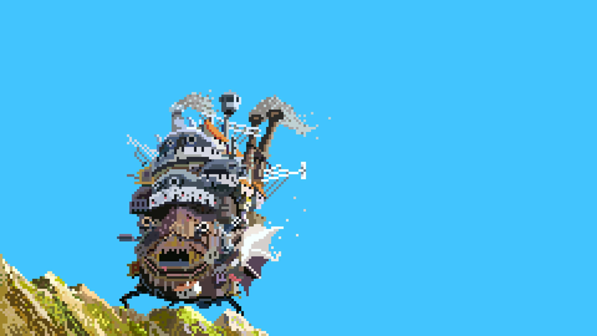 Howl's Moving Castle Pixel Art Wallpaper