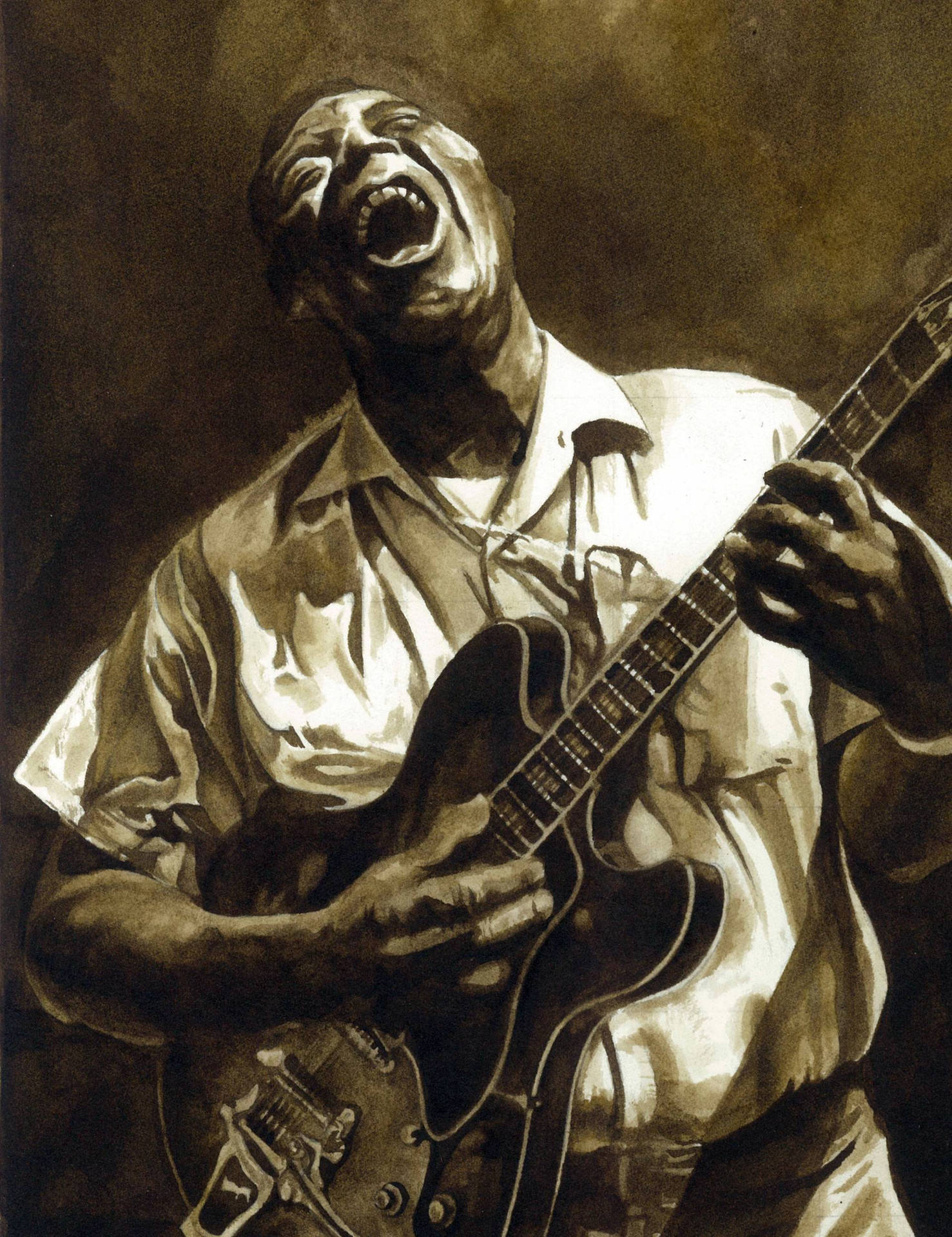 Howlin Wolf Dramatic Fanart Painting Blues Singer Picture