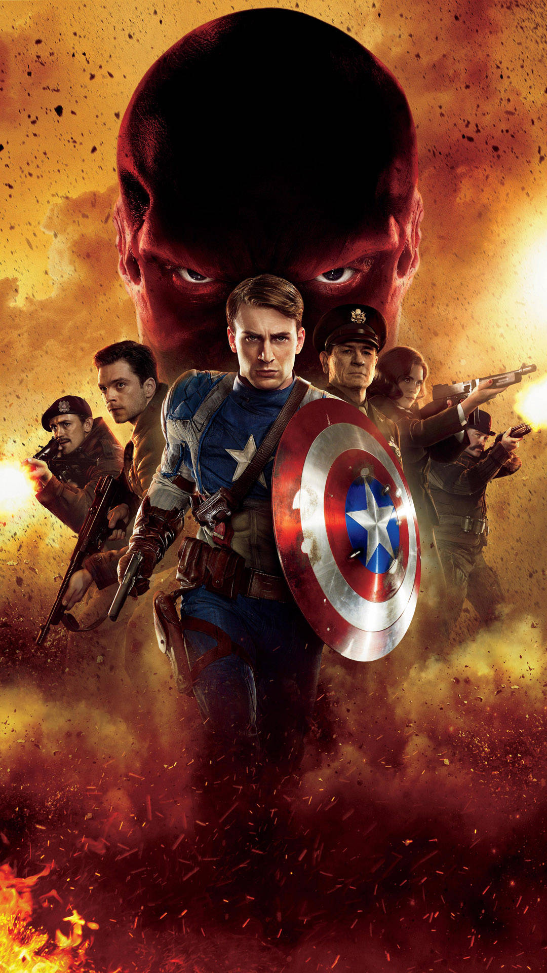 Tapetenpå Min Mobiltelefon Är Howling Commandos Captain America. Wallpaper