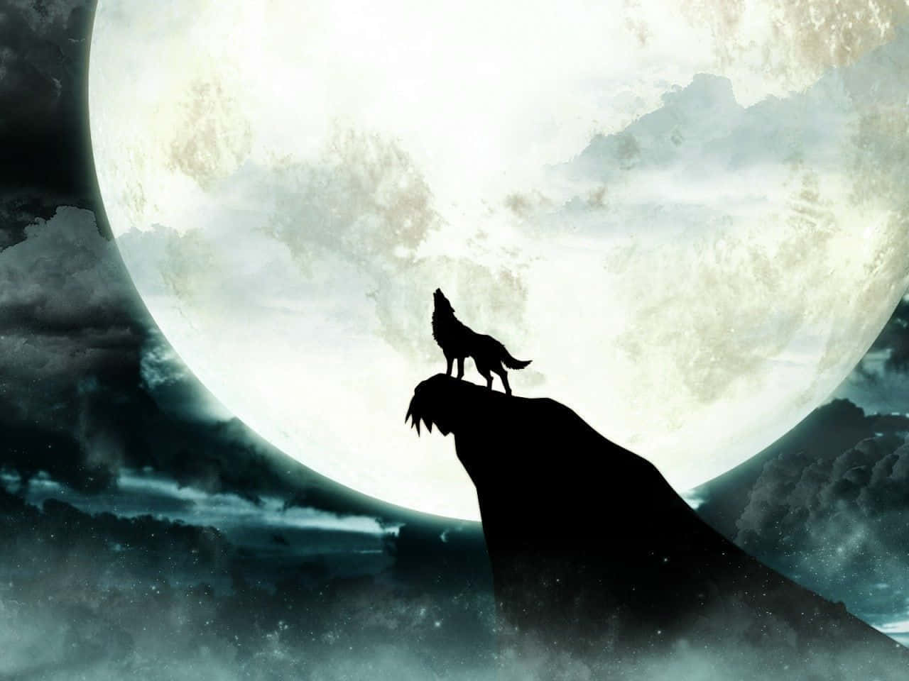 Majestic Howling Wolf in the Wilderness Wallpaper