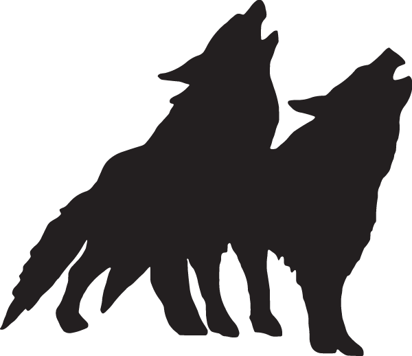 Howling_ Wolves_ Silhouette PNG