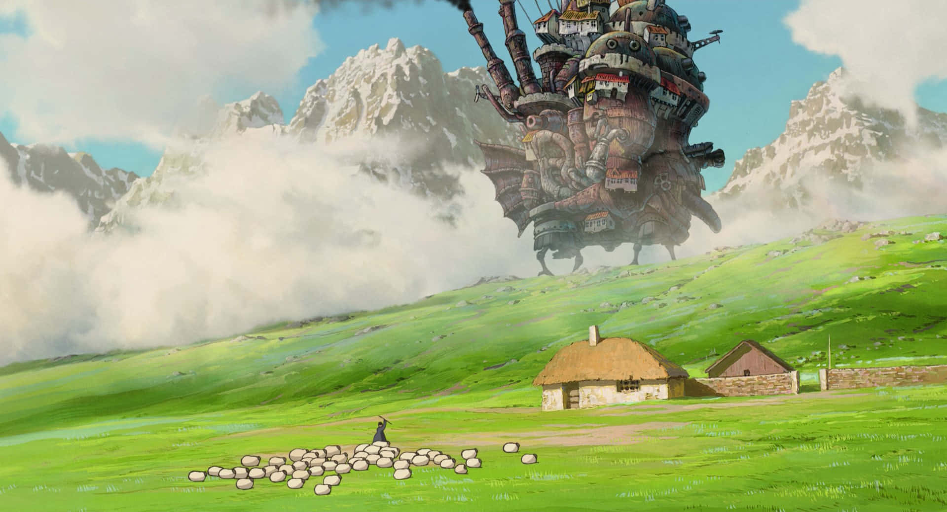 Howls Moving Castle Scenic View Wallpaper