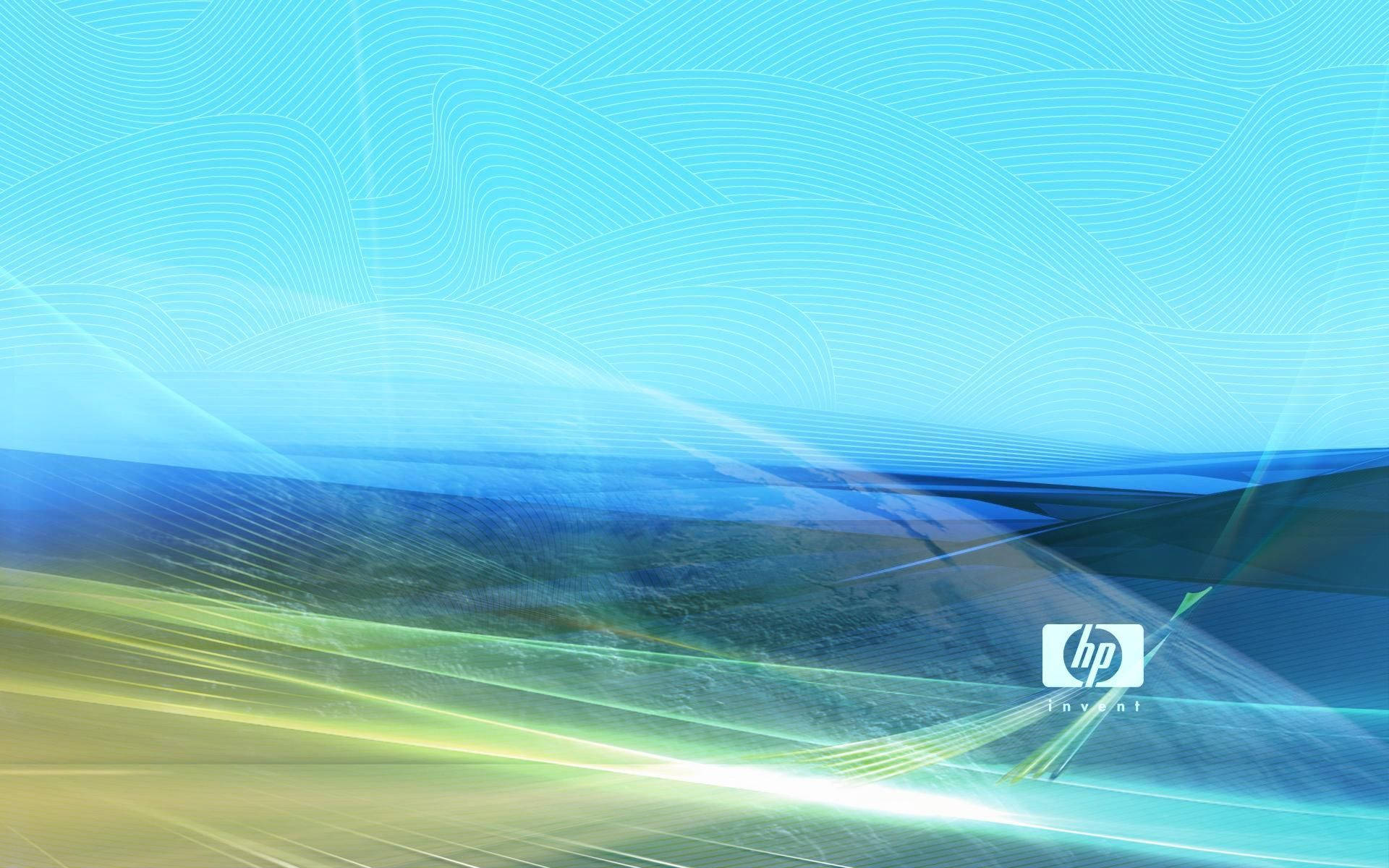 HP Aerial Landscape Background Logo Wallpaper