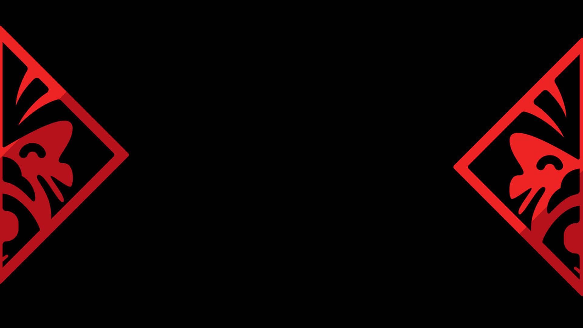 Et rødt og sort logo med to røde diamanter Wallpaper