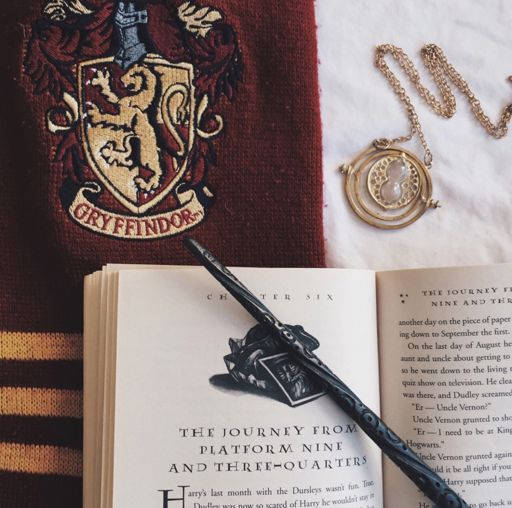 Hp Open Book And Gryffindor Robe Aesthetic