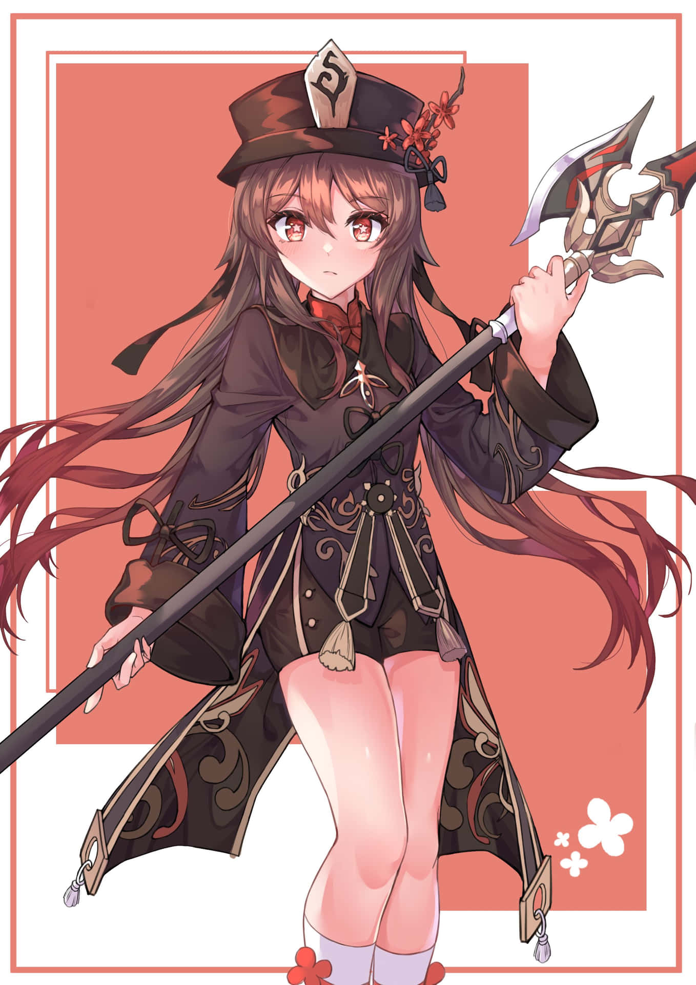 A Girl In A Black Outfit Holding A Sword