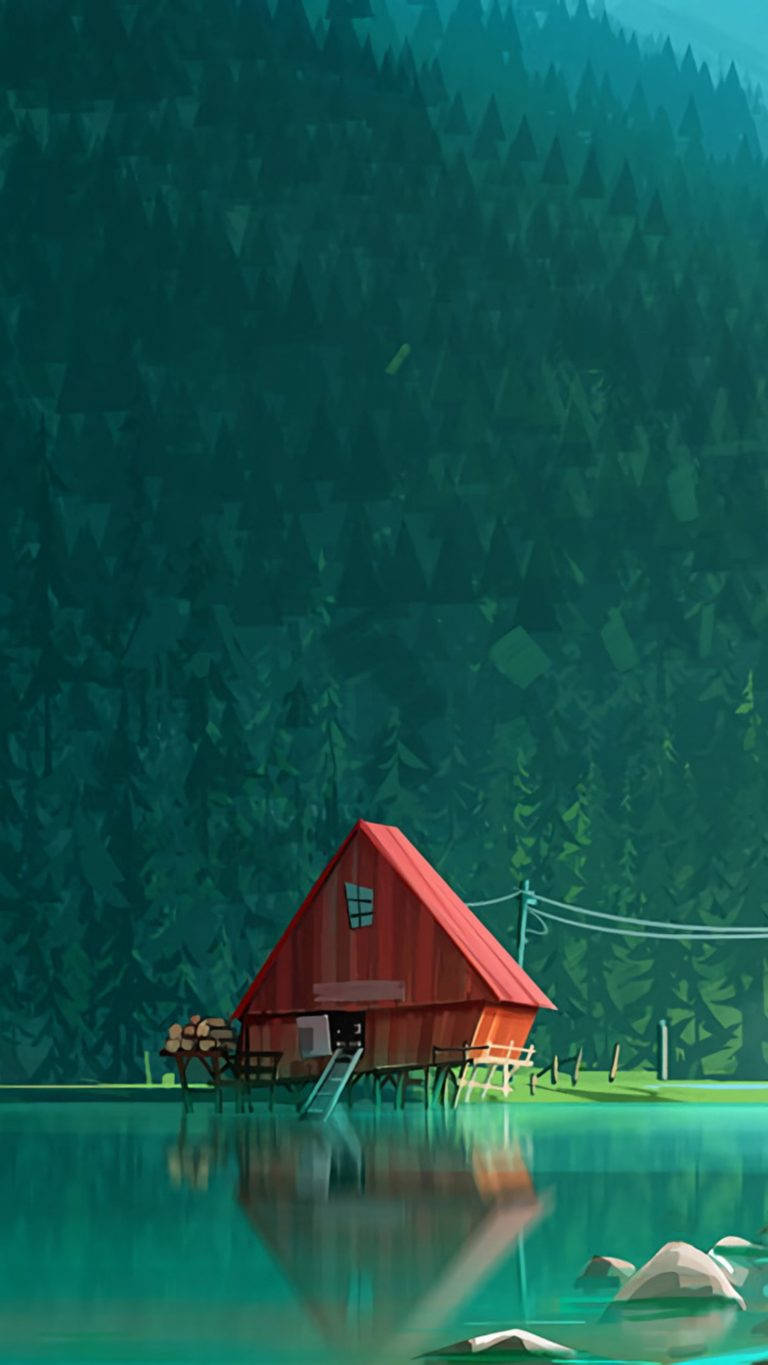 Huawei Honor Artwork House In The Woods Wallpaper