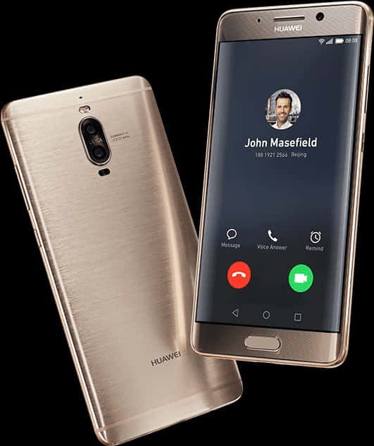 Huawei Smartphone Incoming Call Screen PNG