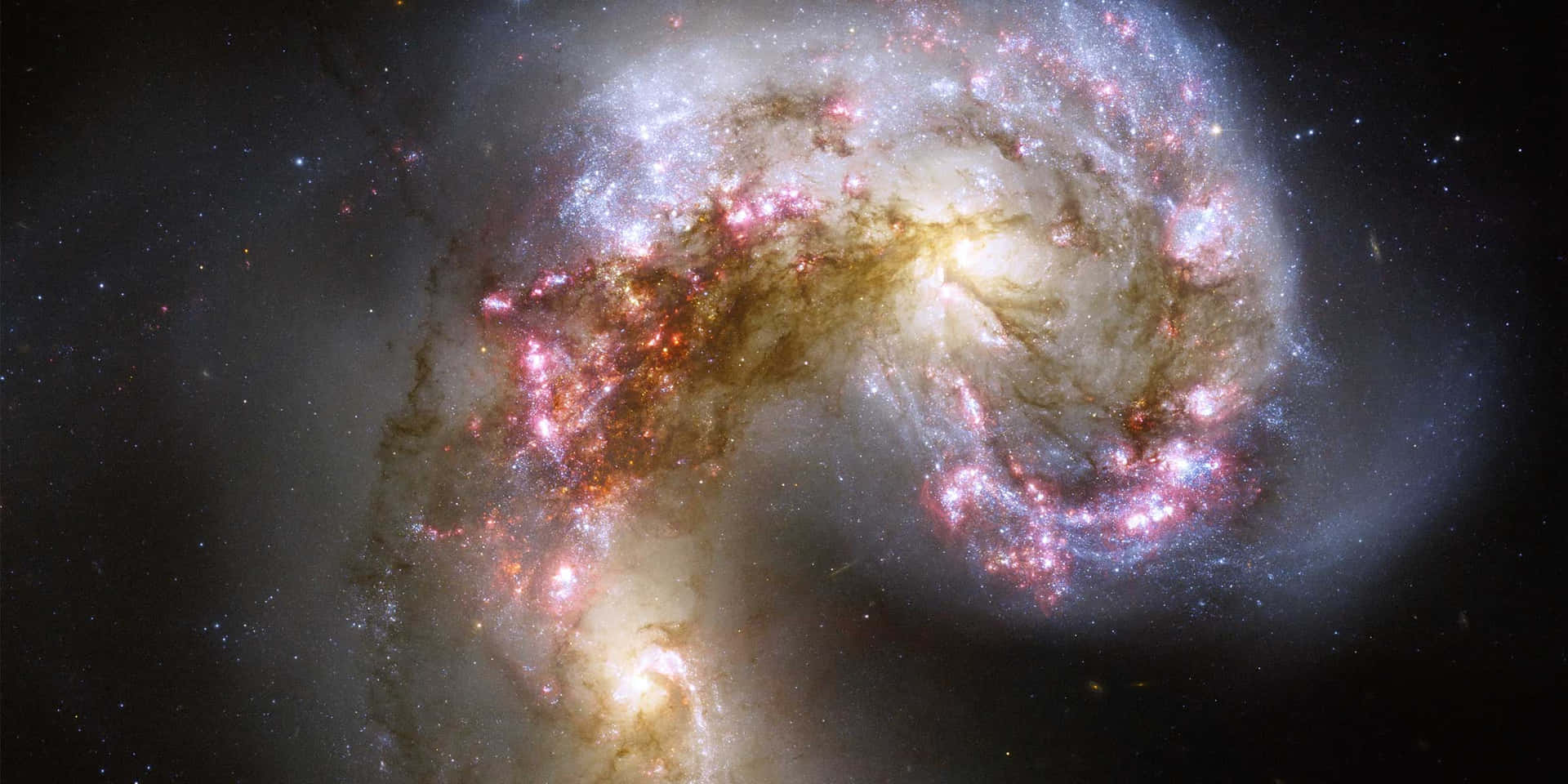Image  Striking View of Galaxies Captured by the Hubble Space Telescope Wallpaper