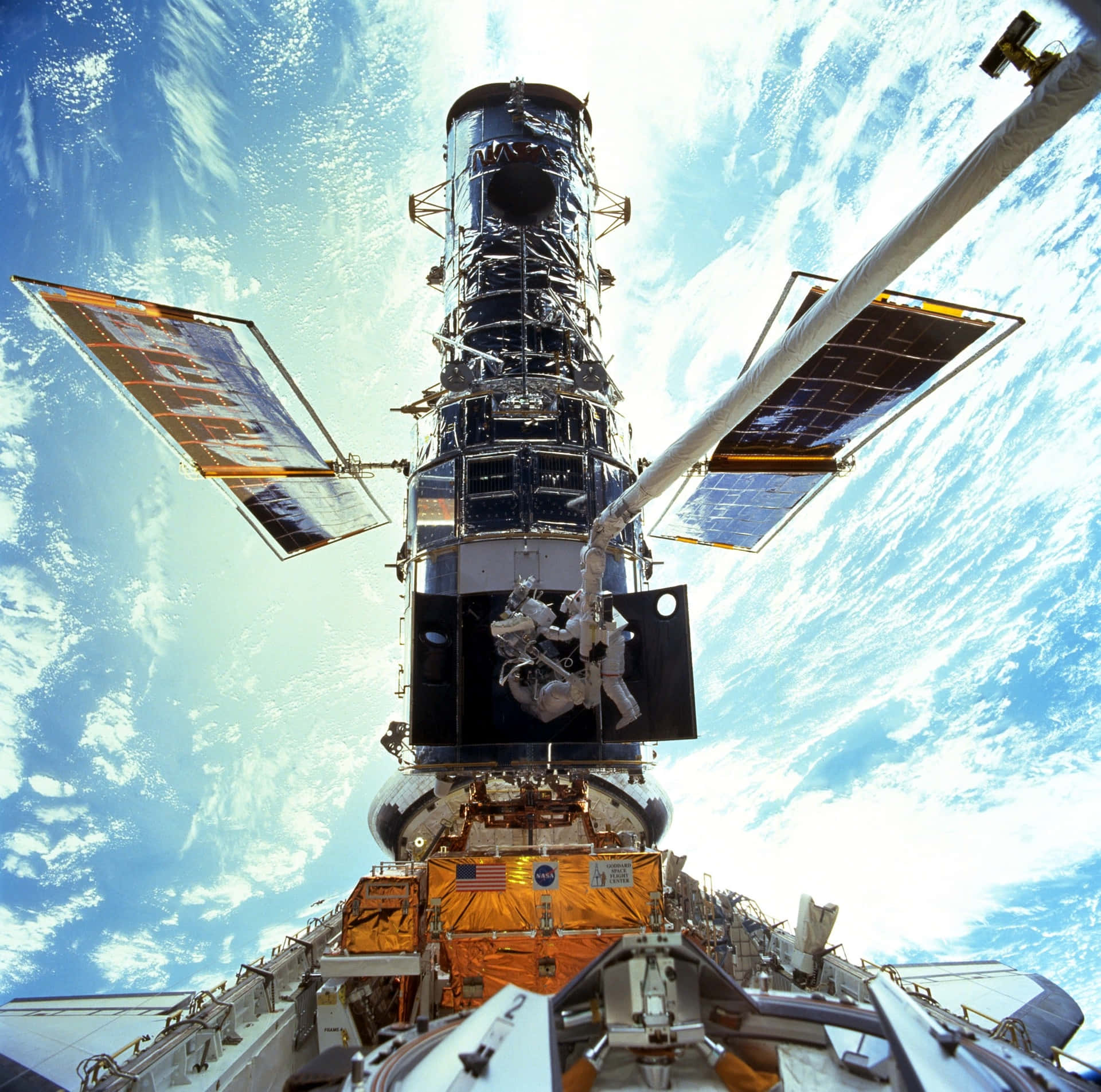 Hubblebilder Dockade Reparationsunderhåll.