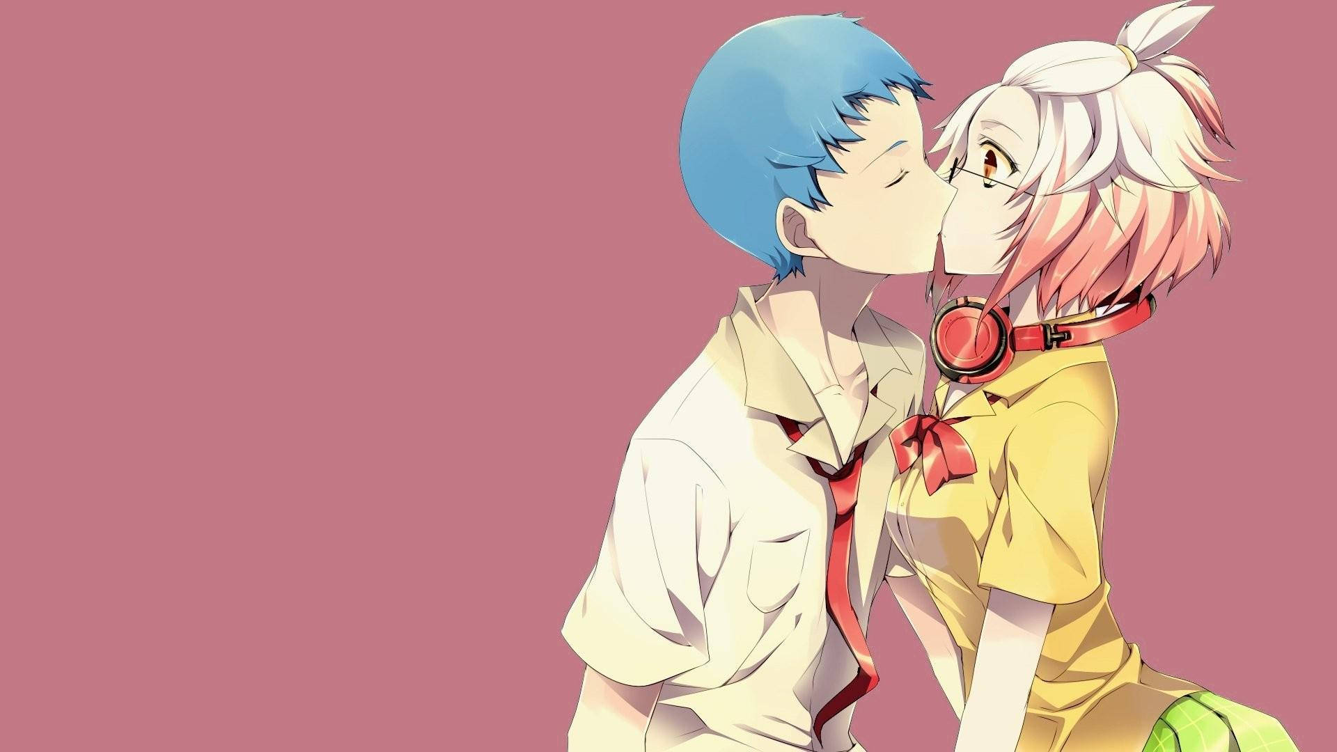 Download Hubert And Pascal Anime Couple Kiss Wallpaper 