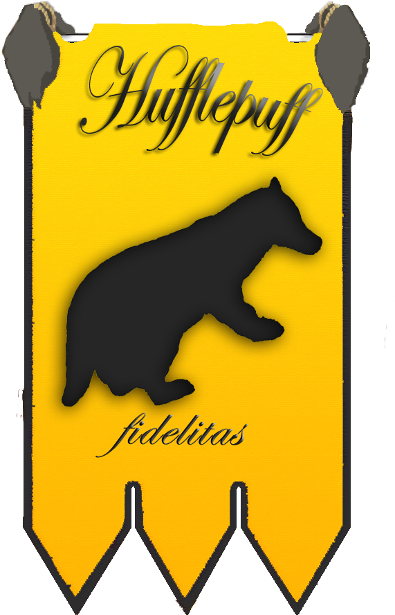 Hufflepuff House Bannerwith Badgerand Motto PNG