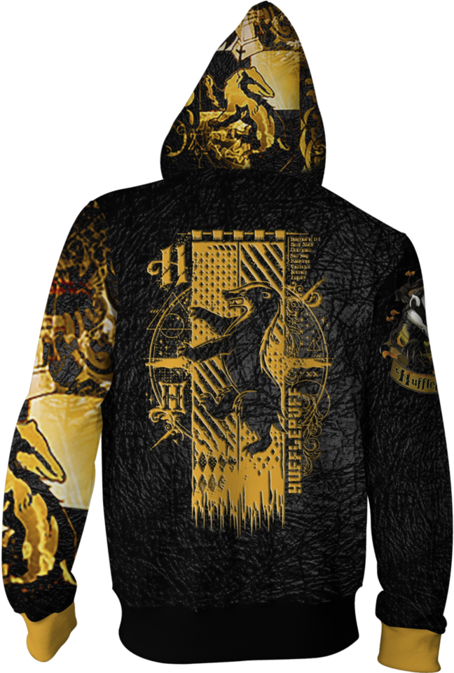 Hufflepuff Themed Hoodie Design PNG
