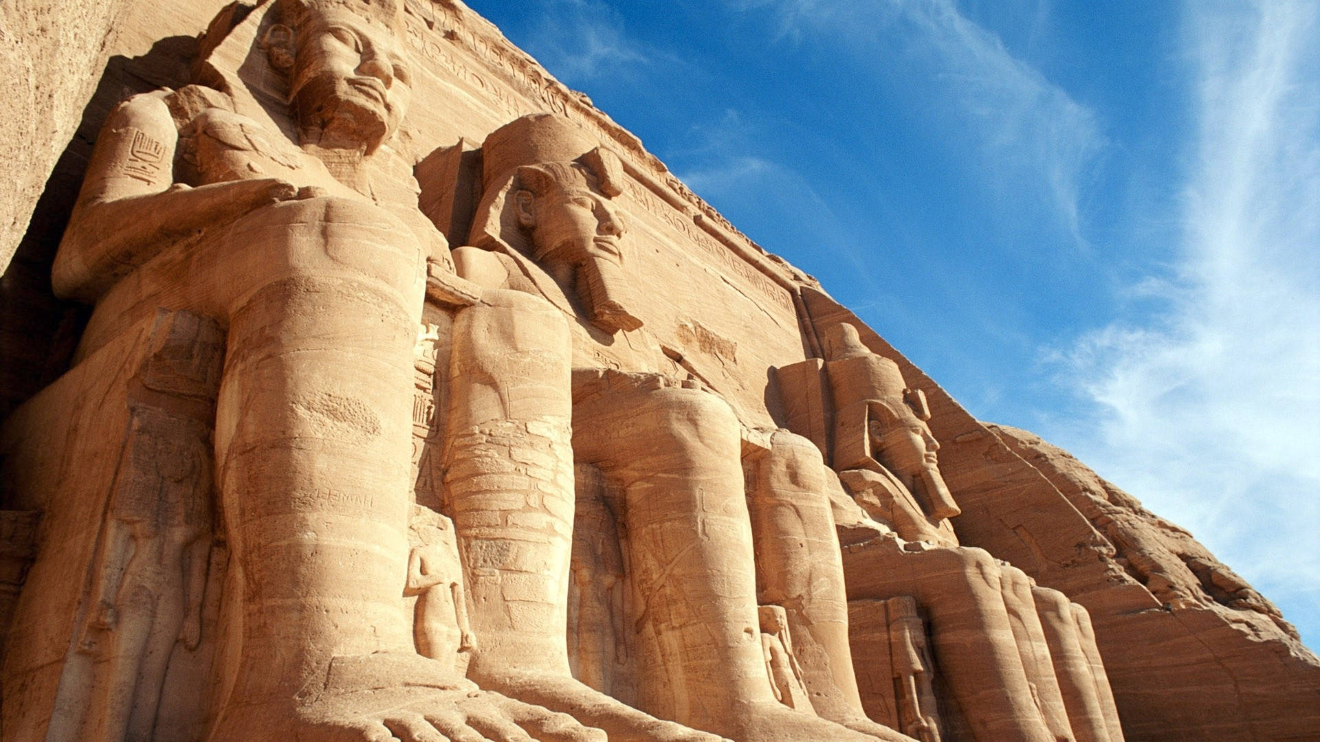 Huge Colossal Statues In Abu Simbel Wallpaper