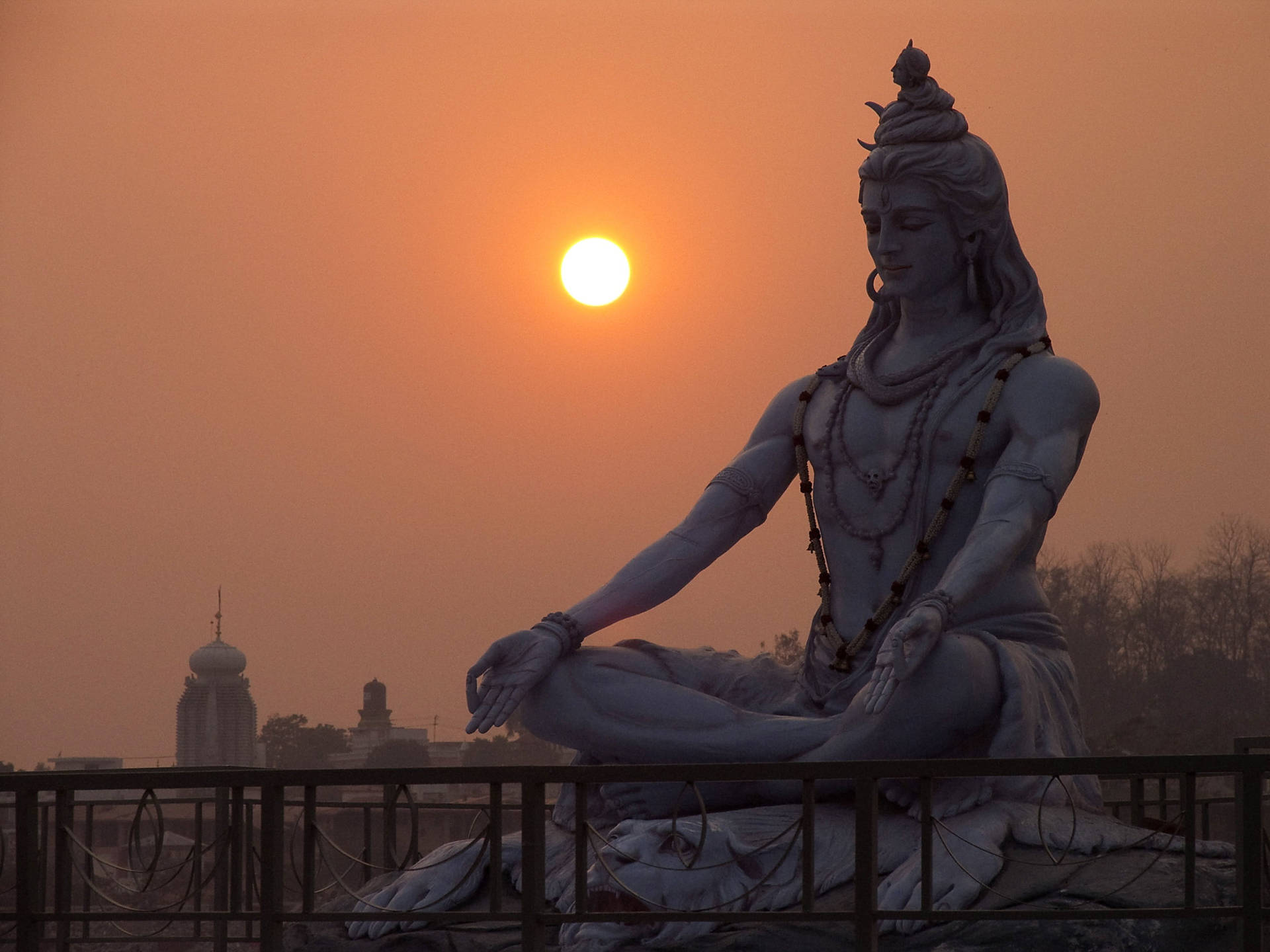 Huge Dark Shiva During Sunset