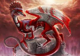Huge Feathered Red Dragon Wallpaper