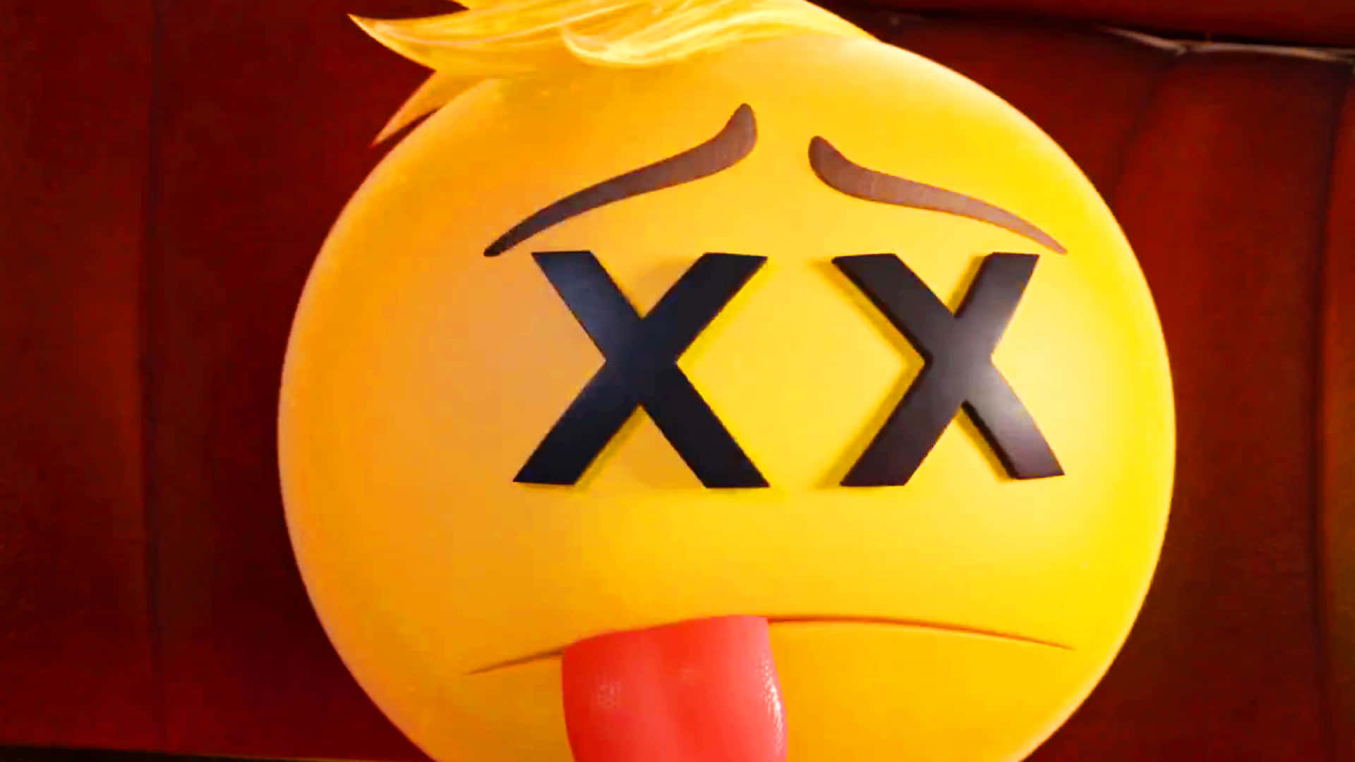 A Giant Emoji Expressing Sadness from The Emoji Movie Wallpaper