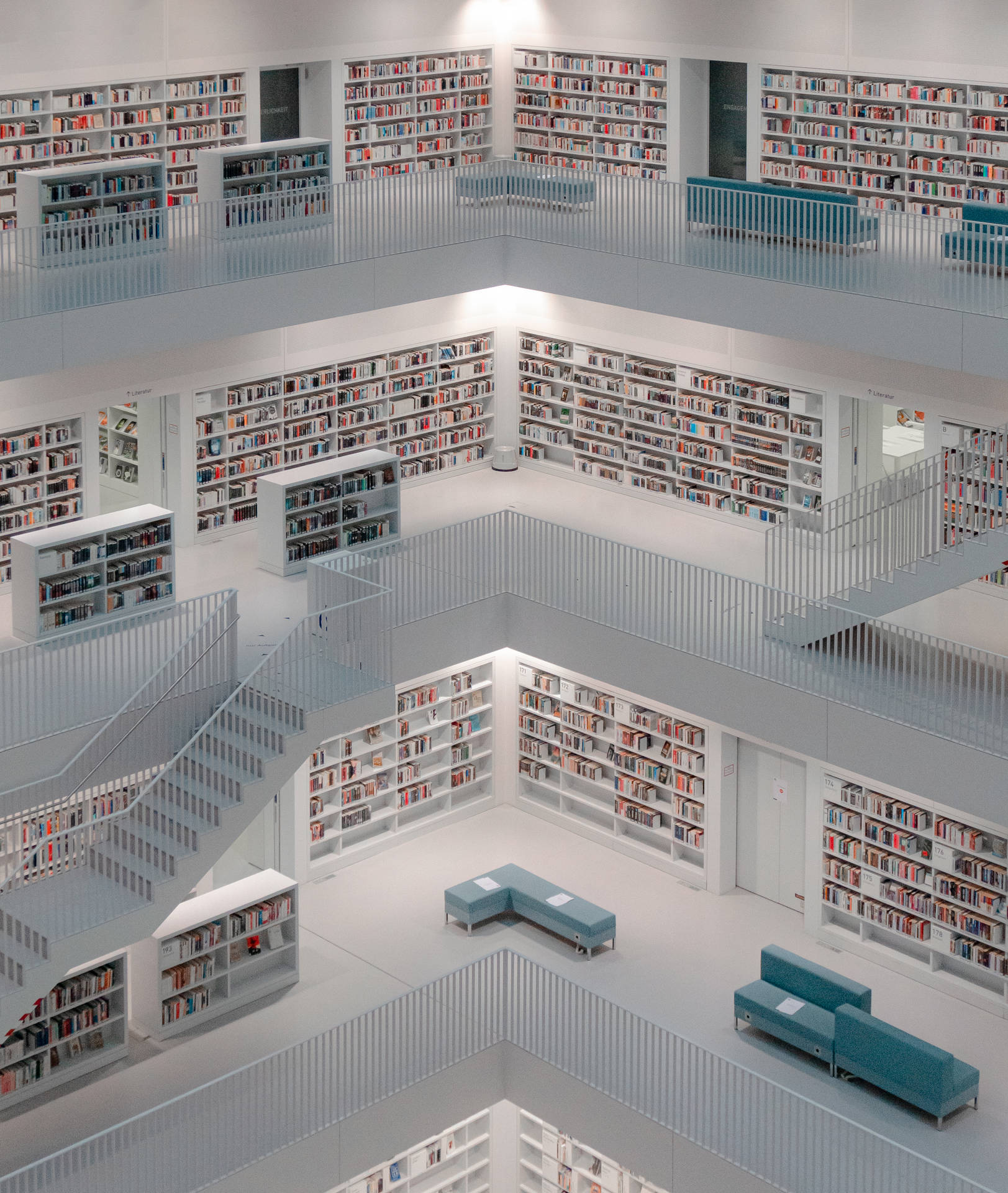 Huge White Library In Germany Picture