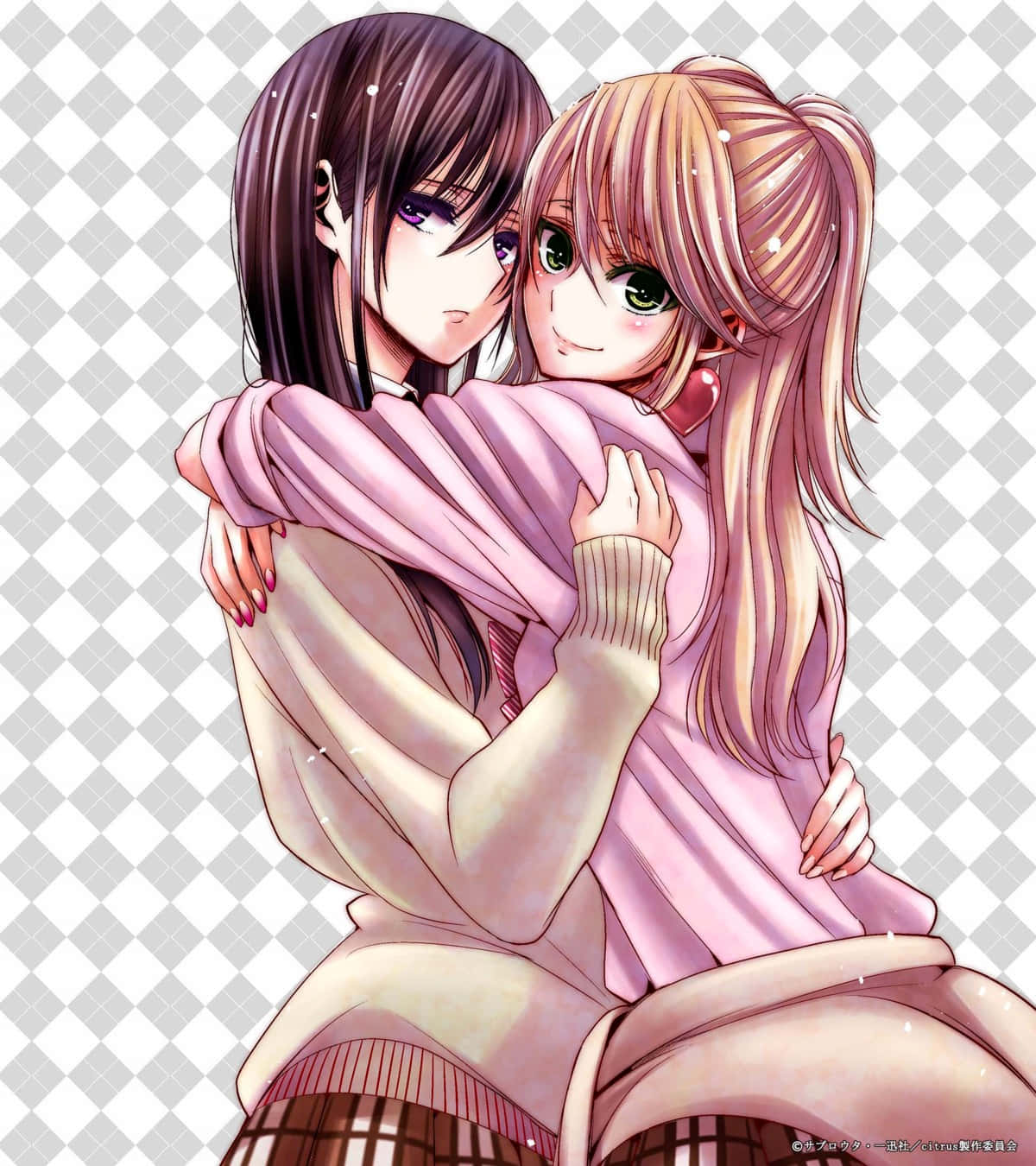 Hugging Girls Citrus Anime Wallpaper