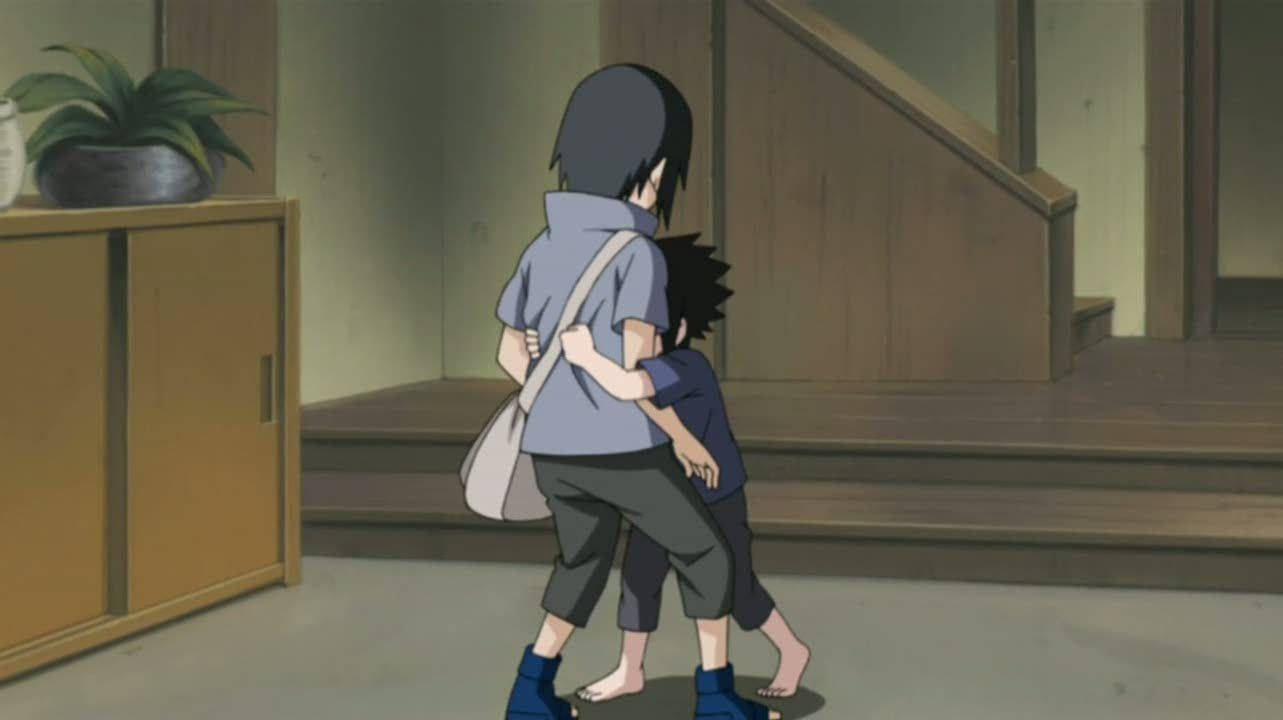 Hugging Naruto Itachi Uchiha 4k Background