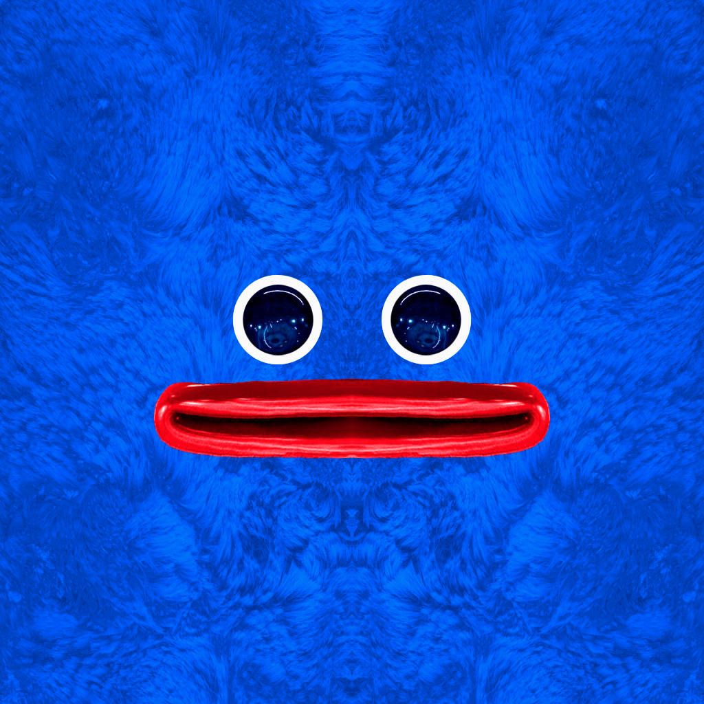 Huggy Wuggy Blue-Furred Face Wallpaper