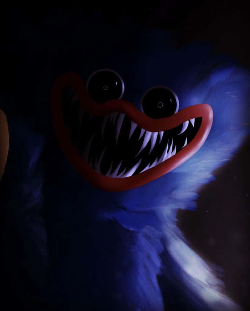 Enblå Monster Med En Stor Mund.