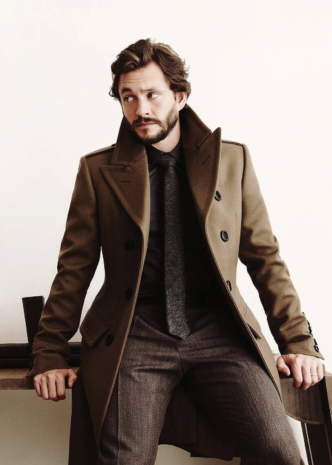 Hugh Dancy In Brown Coat