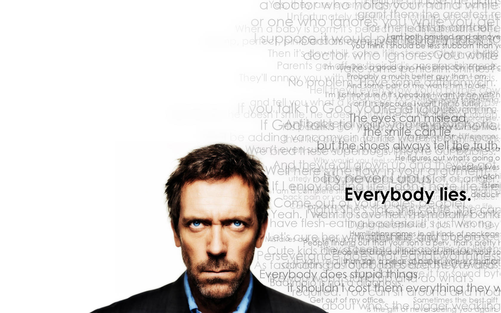 Hugh Laurie Everybody Lies Poster Wallpaper