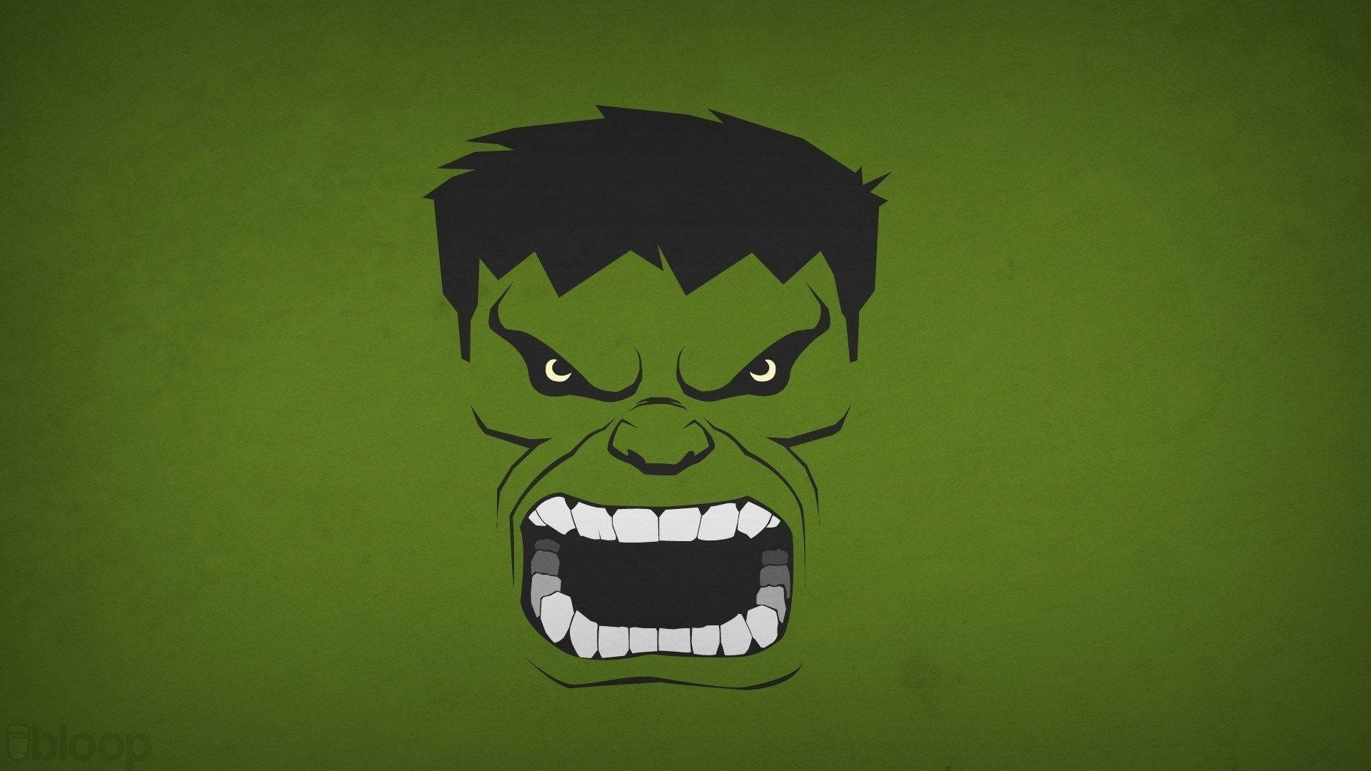 Hulk Head Green Background Wallpaper