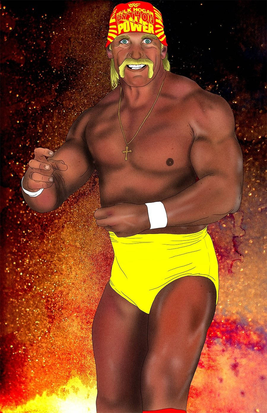 Hulk Hogan Digital Painting Wallpaper