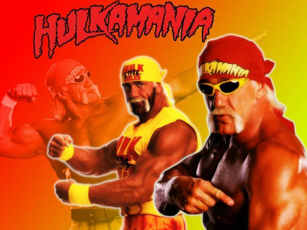 Hulk Hogan In Iconic Wrestling Costume Wallpaper
