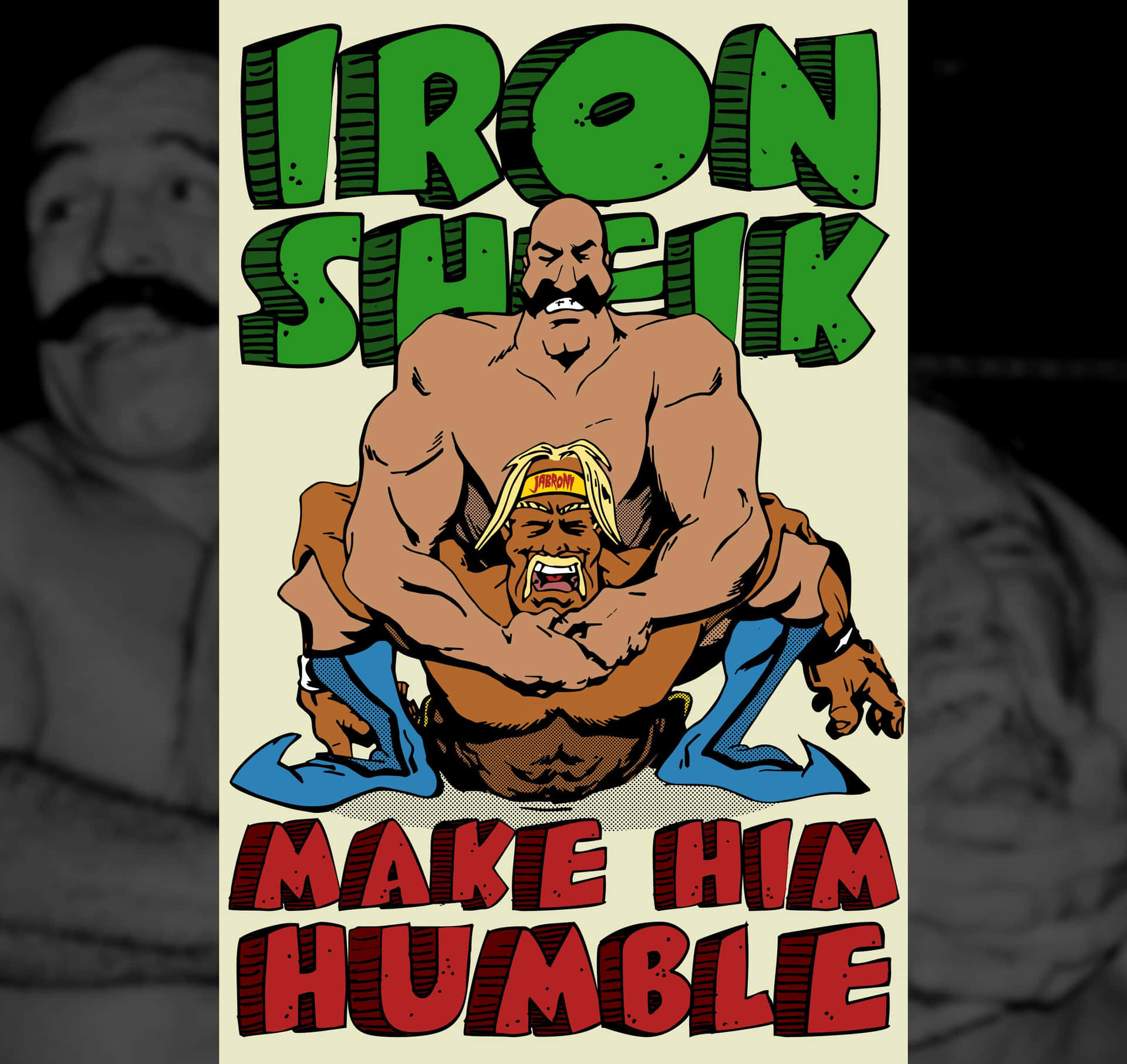 Hulk Hogan Iron Sheik Kunstværk Tapet Wallpaper