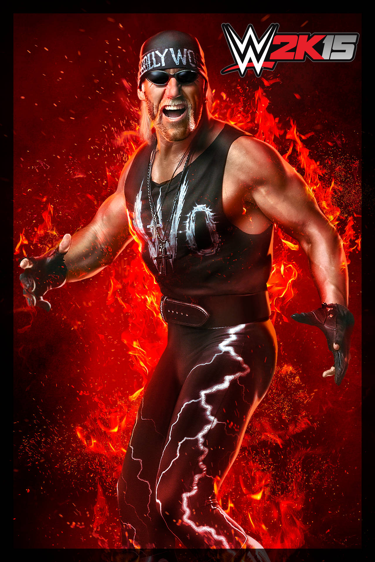 Hulk Hogan W2k15 Fiery Poster Wallpaper