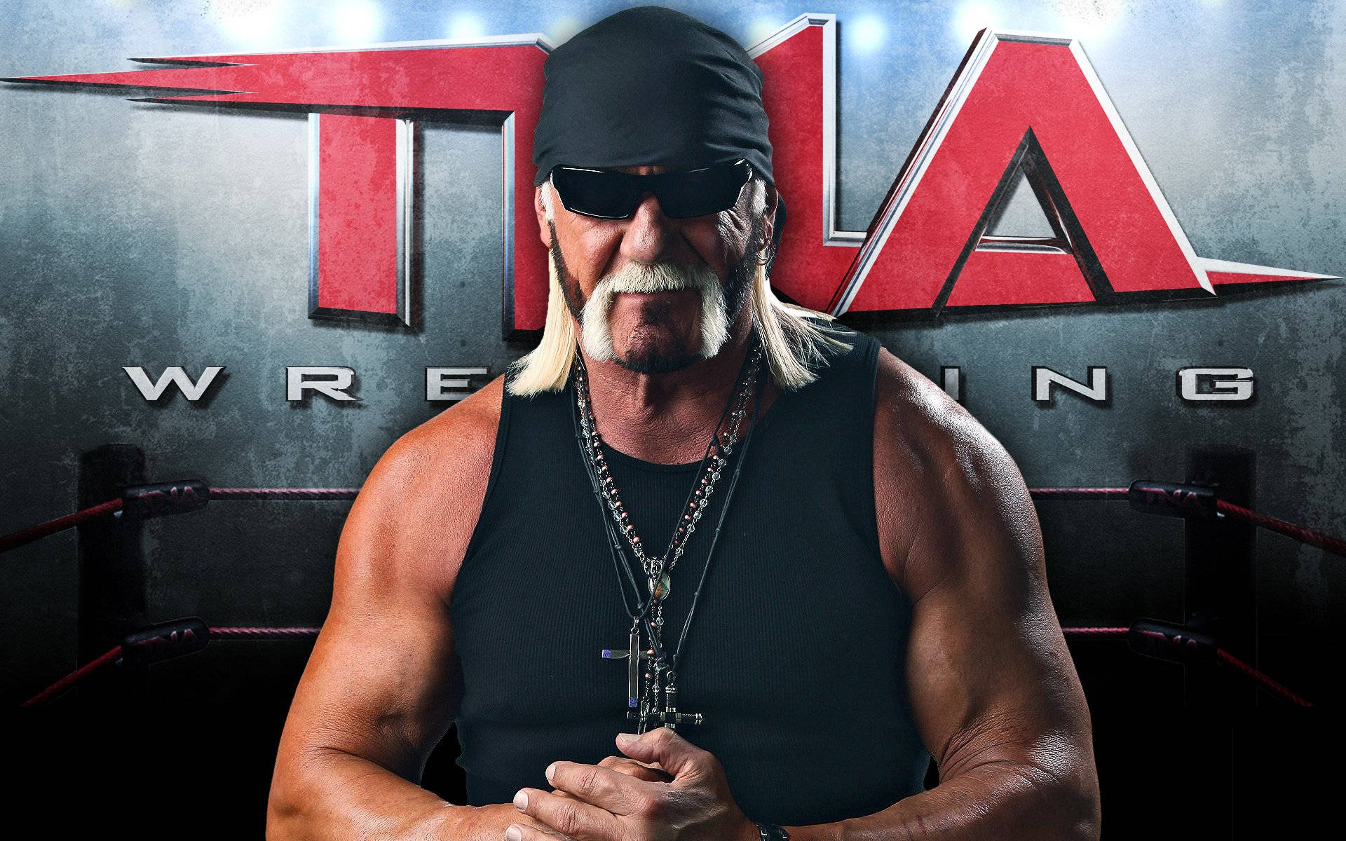 Hulk Hogan Wearing Black Bandana Wallpaper