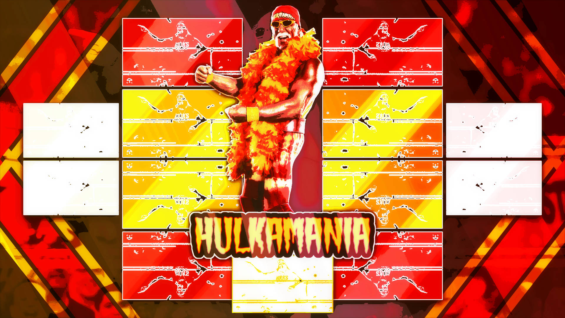 Hulk Hogan Yellow Hulkamania Poster Wallpaper