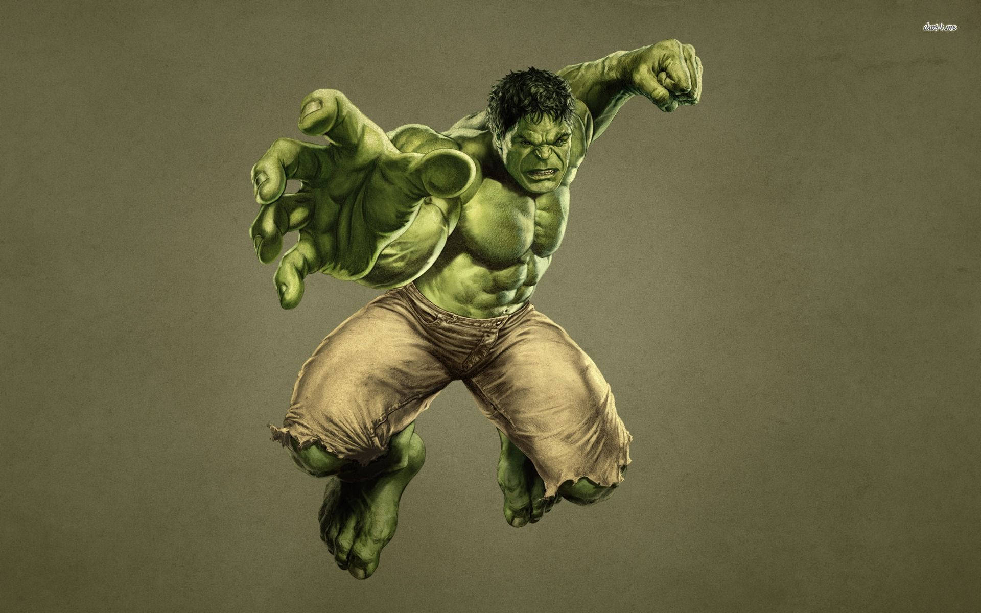 Hulk On Green Background