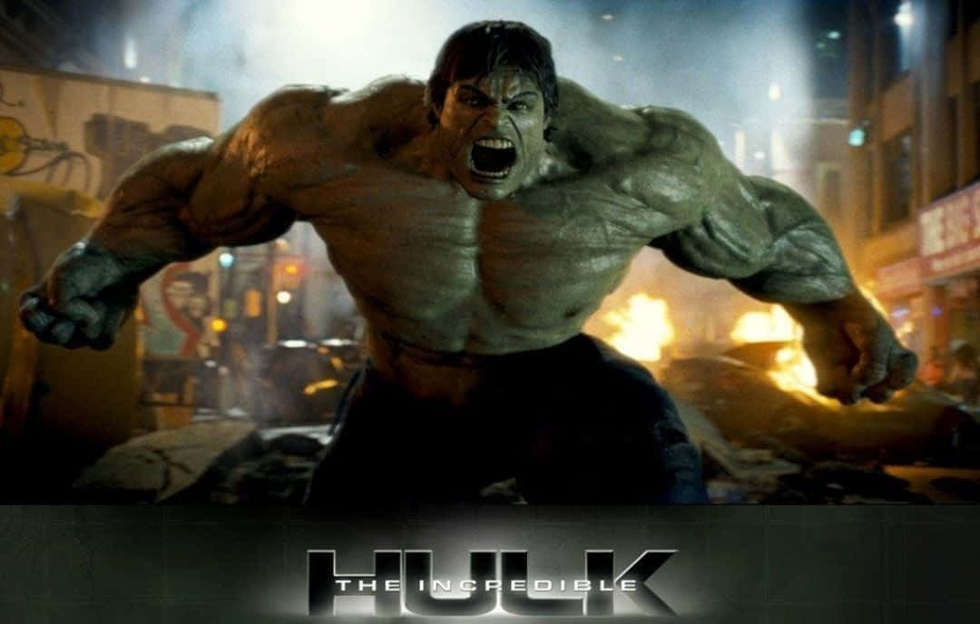"The Incredible Hulk unleashing his green fury!"