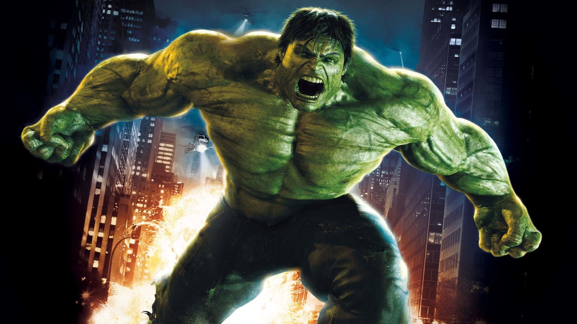 The Incredible Hulk smashing through a wall