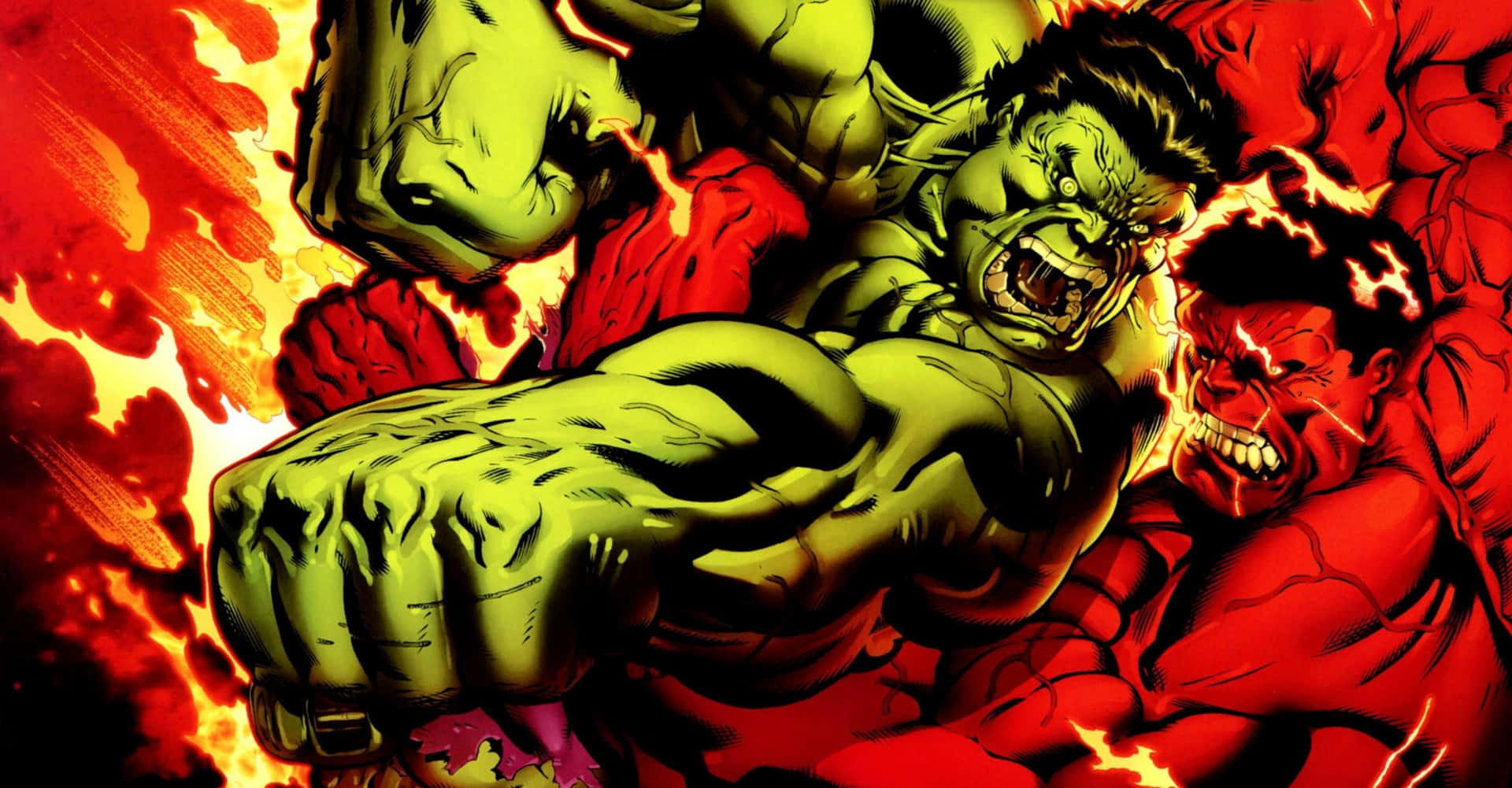 Hulkvs Red Hulk Battle Artwork Wallpaper