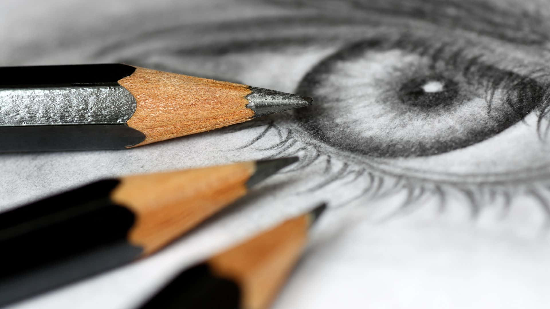 Ilustraçãode Esboço A Lápis Do Olho Humano. Papel de Parede