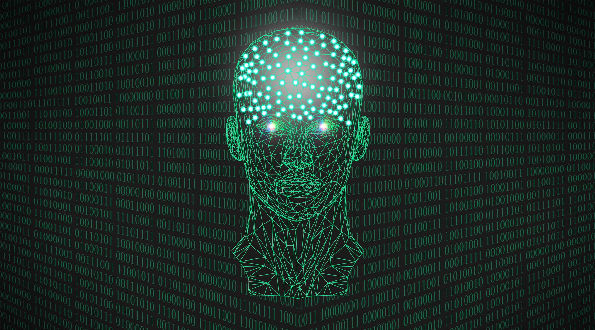 Download Human Mind Graphic With Binary Code Wallpaper 