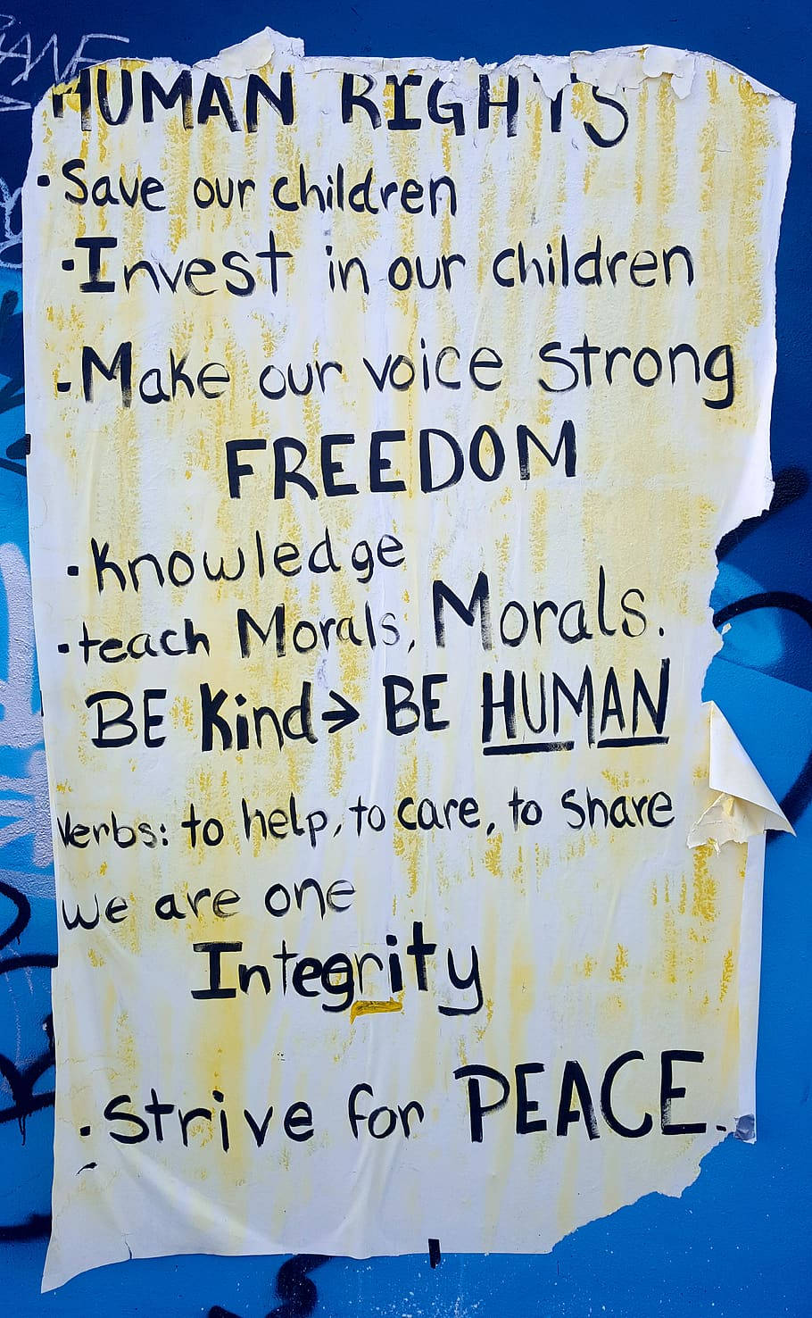 Human Rights On Blue Aesthetic Quote Iphone Wallpaper