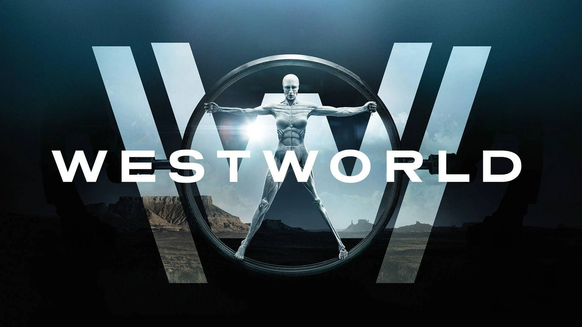 Human Sculpture With Westworld Logo Wallpaper
