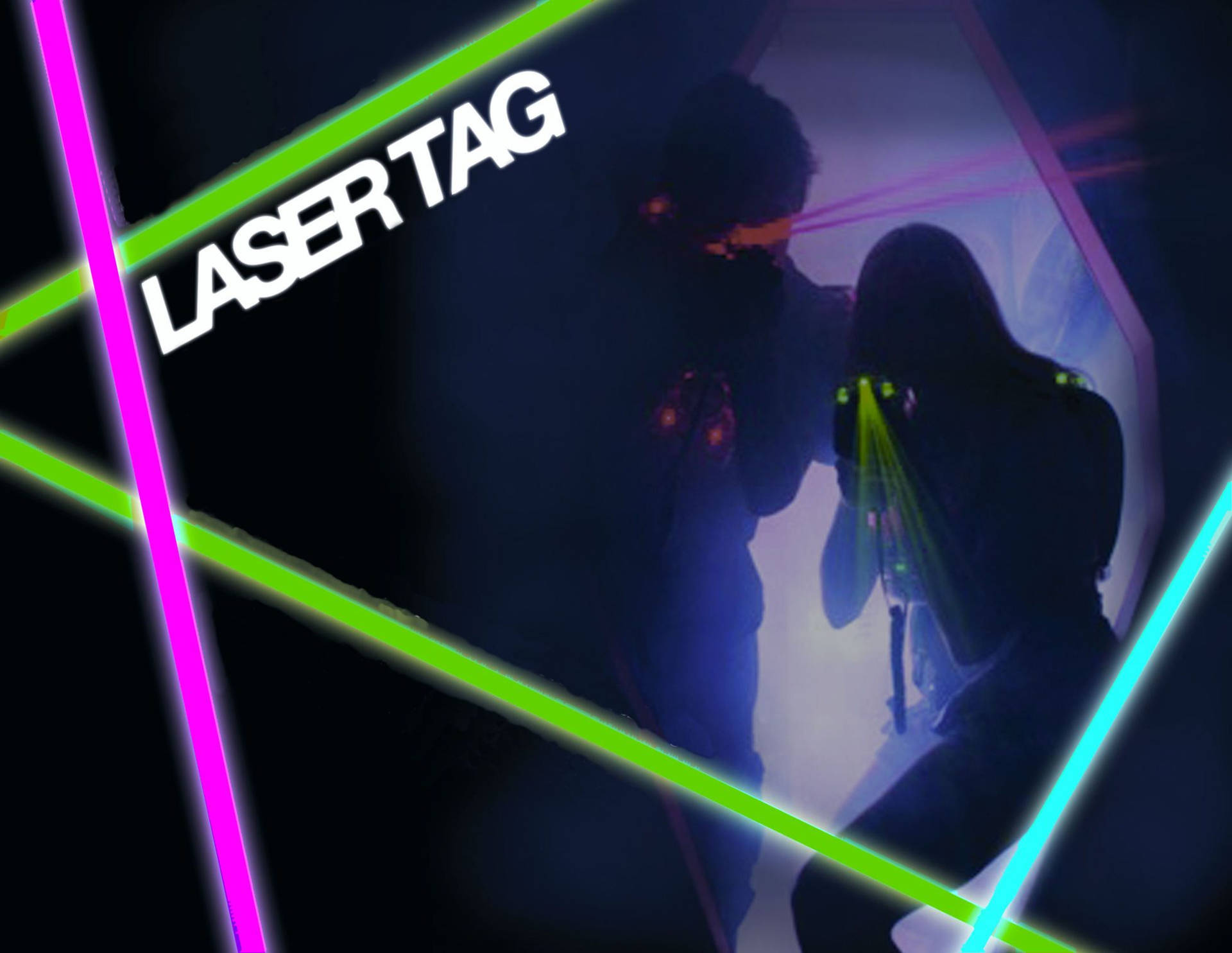Human Silhouette Laser Tag Wallpaper