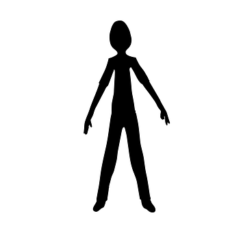 Human Silhouette Standing PNG