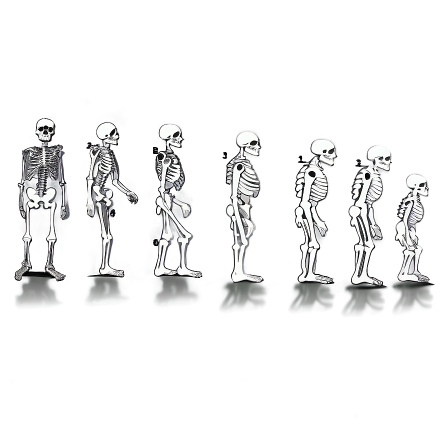 Human Skeleton Evolution Chart Png Ncl62 PNG
