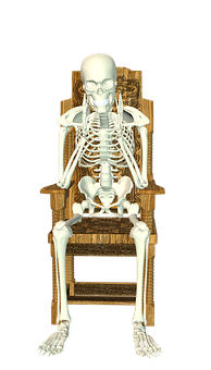 Human Skeleton Seatedon Chair PNG