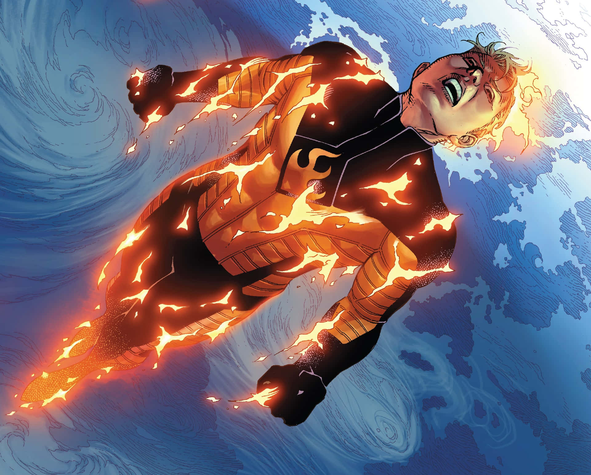 Human Torch Flame On Wallpaper